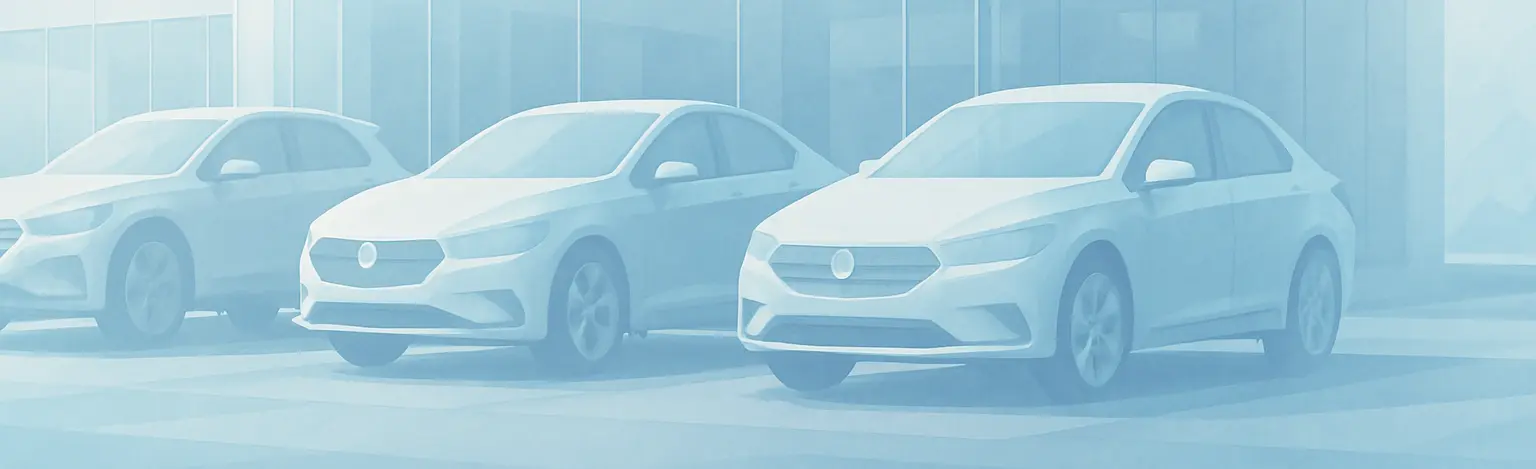 Banner Auto Finanzierung, mehrere Autos grafisch dargestellt